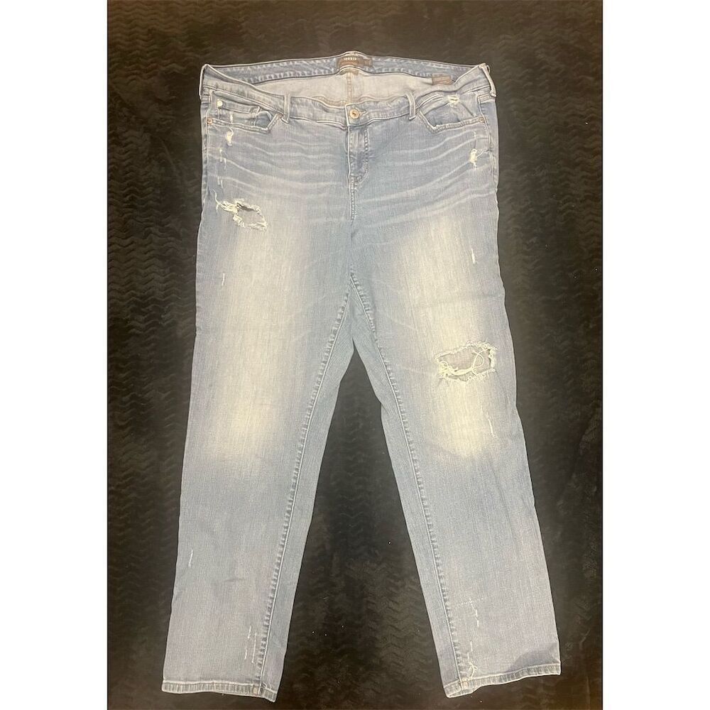 Torrid Boyfriend Straight Distressed  High Rise‎ Stretch Plus Size Jeans 22T